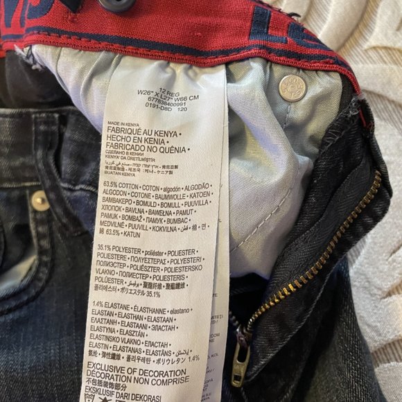Boys Youth Levi's 511 Slim Straight Leg Classic Denim Blue Jeans Size 12 Regular - Picture 6 of 7